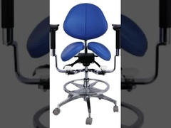 Ergonomische Split Saddle Seat Tandartsstoel Luxe Microfiber Leather Dental Swivel Saddle Chair