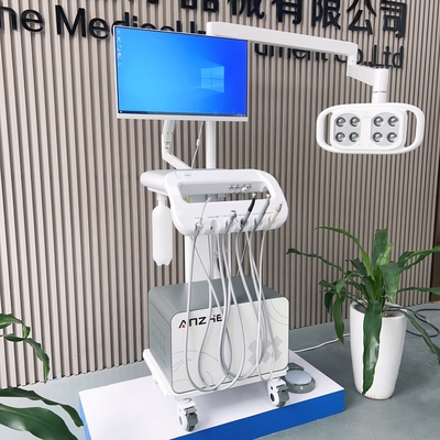 Tandheelkundige kliniek tandheelkundige trolley met pc en orale camera unieke mobiele tandheelkundige eenheid met lamp