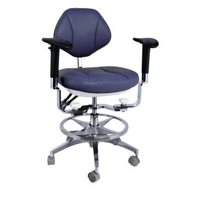 Ergonomisch ontwerp tandartsassistent stoel 5 universele wielen tandheelkundige kruk met dubbele armsteun