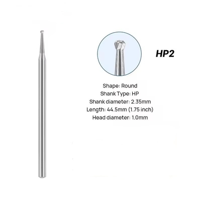 Tungsten HP Polijstcarbide Bur 2,35mm Tandheelkundige HP Carbide Bur Voor rechte handstuk