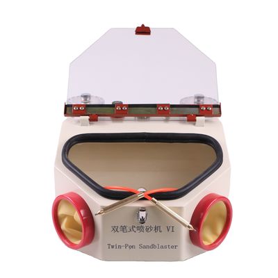 LED-licht tandheelkundige zandblazer Twee pen tandheelkundige laboratoriumapparatuur tandheelkundige zandblaasmachine