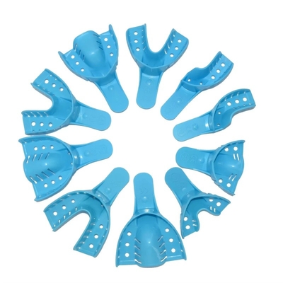 10 stuks/zak Wegwerp-ortho-impressiebak Plastic multi-size tandheelkundige afdrukbak