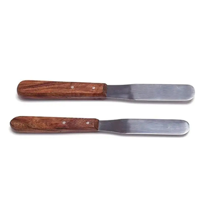 Tandheelkundig materiaal van roestvrij staal mengspatule houten handvat tandheelkundig laboratorium tandheelkundig pleisterspatule
