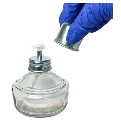 Tandheelkundig laboratorium Glas Alcoholbrander 120 ml Spirit Lamp Metalen Kap Alcoholbrander Lamp Met Geweven Wick