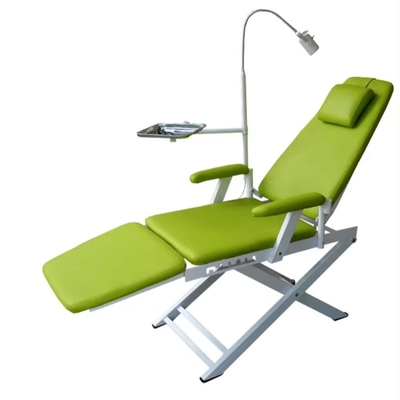 Mobiele tandheelkundige kliniek opvouwbare draagbare tandheelkundige stoel met hangende turbine-eenheid