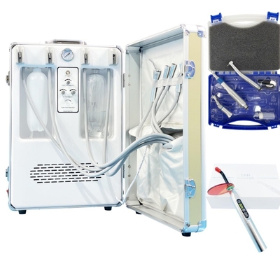 Anzhe mobiele tandheelkundige turbine-eenheid met 4 gereedschapsholder draagbare tandheelkundige eenheid systeem met ingebouwde luchtcompressor