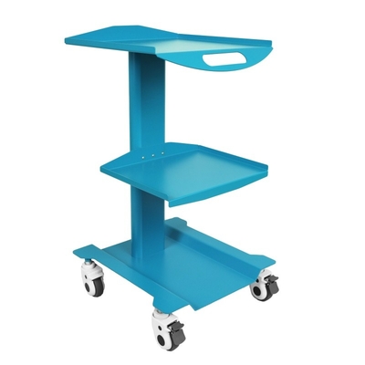 Tandheelkundige kliniek meubels mobiele trolley kar met drie-laag tray kleurontwerp roestvrij staal mobiele kar met ingebouwde stopcontact
