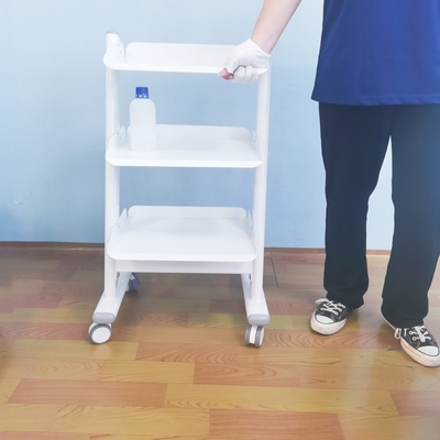 Ziekenhuis tandheelkundige metalen gereedschapskist 3 laag tandheelkundige mobiele gereedschapskist schoonheidssalon opslag trolley