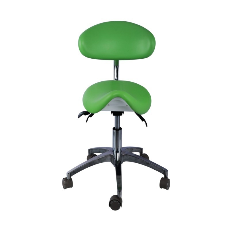 5 universele wielen tandartsstoel Groene kleur Metalen basis tandarts zadel stoel