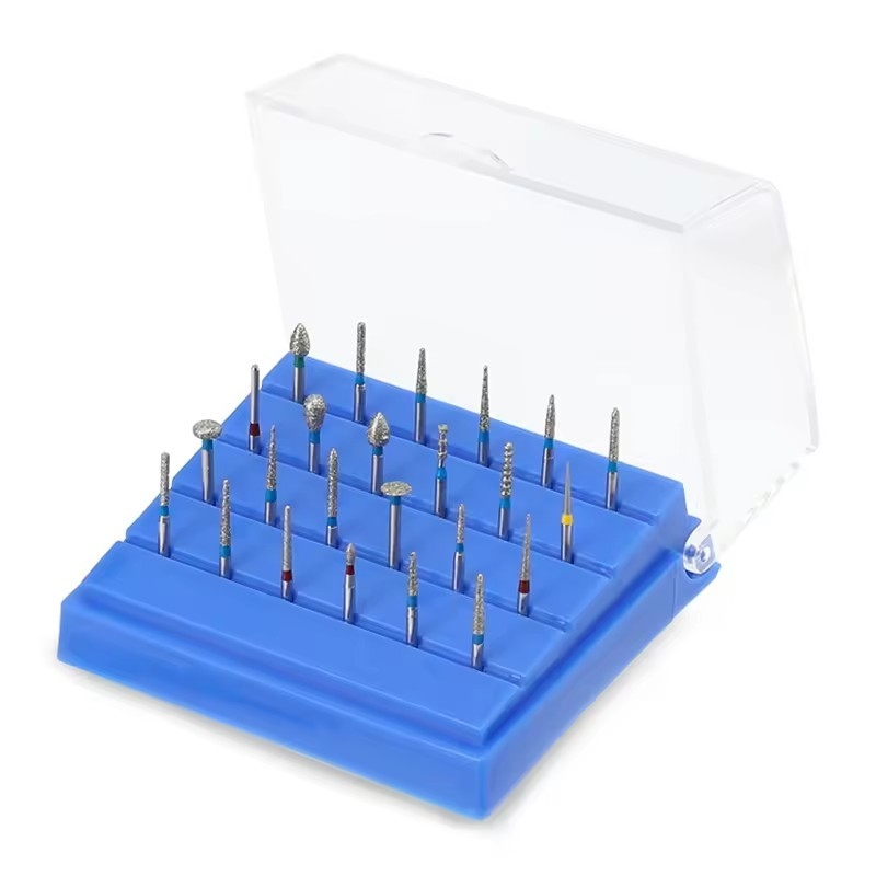 24 Holes Tandheelkundige Desinfectie Bur Box Verschillende kleur Diamant Bur Holder Plastic Dental Burs Holder