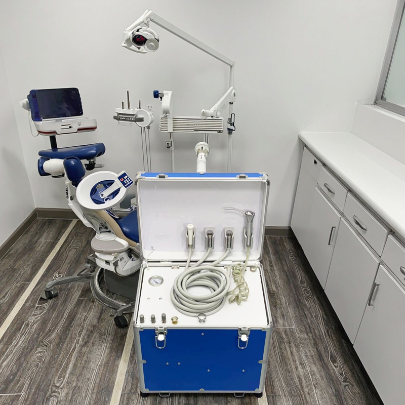 Mobiele tandheelkundige kliniek Draagbare luchtturbine Handheld tandheelkundige behandelingseenheid 550W mobiele tandheelkundige leveringseenheid