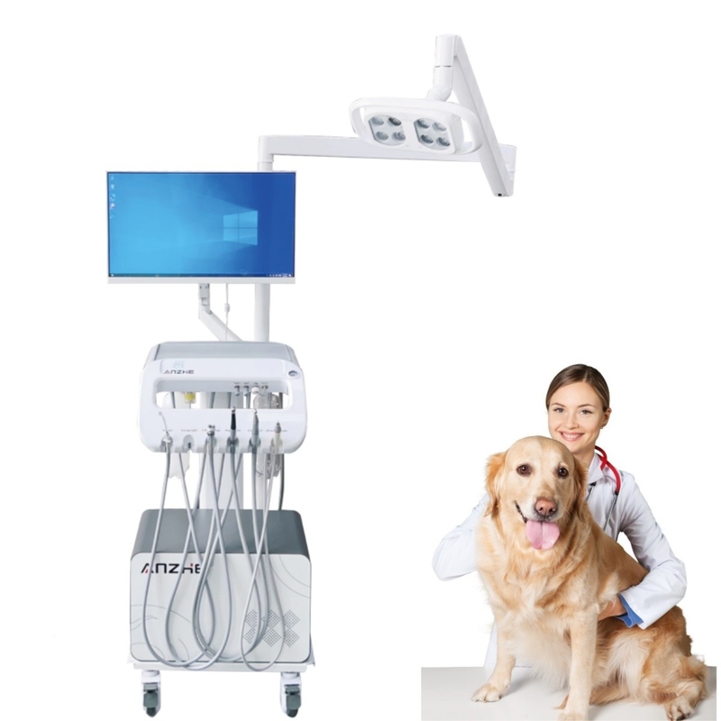 Foshan professionele tandheelkundige fabriek vet gebruik draagbare tandheelkundige eenheid met operatie licht huisdier Tanden Therapay Cart