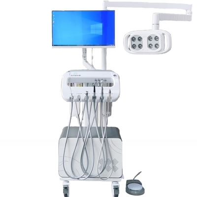 Tandheelkundige kliniek tandheelkundige trolley met pc en orale camera unieke mobiele tandheelkundige eenheid met lamp