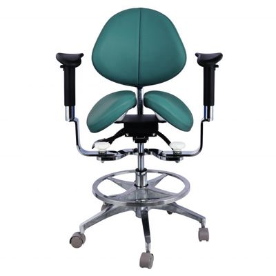 Goede prijs. Ergonomische Split Saddle Seat Tandartsstoel Luxe Microfiber Leather Dental Swivel Saddle Chair online