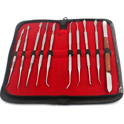 Tweevoudig tandheelkunstbeeldmesser van roestvrij staal 10 stuks/set