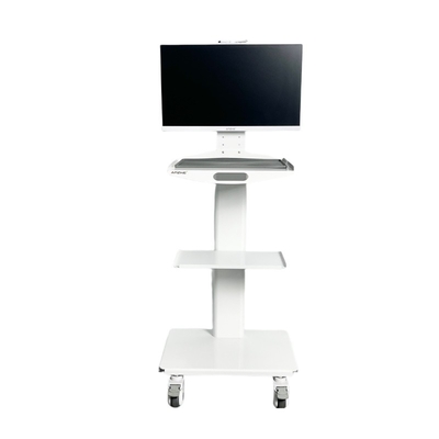 Tandheelkundige kliniek Instrumenten trolley met stopcontact roestvrij staal orale scan mobiele wagen met 24 inch scherm