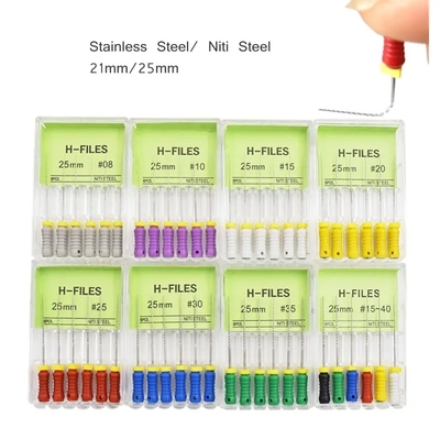 Endodontische H-file roestvrij staal tandheelkundige Endo-files Multi Size tandheelkundige H-file