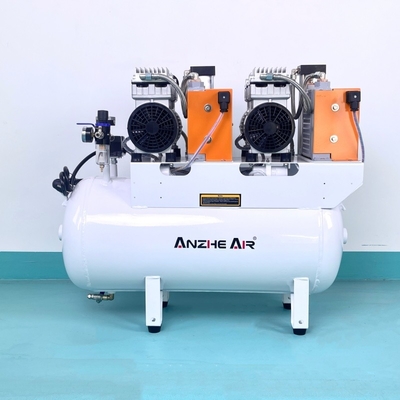 220V 60L Tandheelkundige luchtcompressor met luchtdroger Olievrij stille medische luchtcompressor voor 4 tandheelkundige eenheden