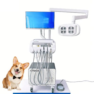 All-in-one tandheelkundige behandelingsmachine voor huisdieren Mobiele dierenartsen tandheelkundige eenheid met LED-lamp PC Mobiele tandheelkundige tandheelkundige wagen voor mondzorg voor honden