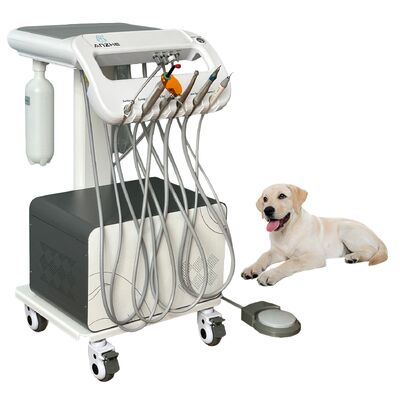 Goede prijs. 550W mobiele tandheelkundige afleveringseenheid met 0,8Mpa druk en 38DB geluid Compact tandheelkundige kar voor veterinair gebruik online