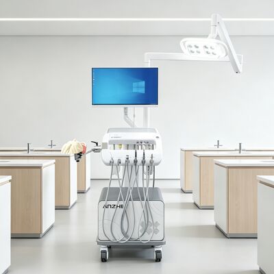 Goede prijs. 550W Luchtcompressor Tandheelkundige Trainingssimulator met Realistisch Phantom Hoofd Model op Draagbare Mobiele Trolley voor Tandheelkundige Lesapparatuur online