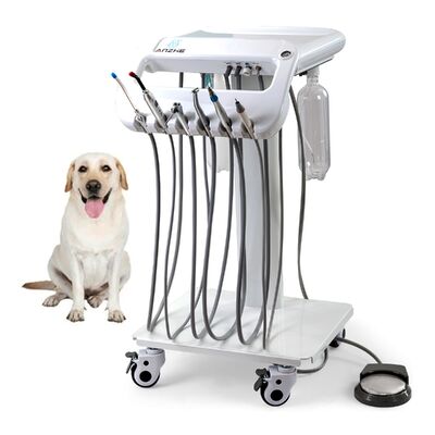 Goede prijs. Basic draagbare veterinaire tandartswagen met 5 buizen | Mobiel tandheelkundig werkstation voor dierenklinieken, aanpasbare upgrade beschikbaar online