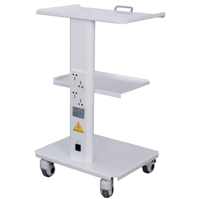 Duurzame mobiele tandheelkundige wagen van drie lagen. Koudgewalste stalen rollende instrumenten voor klinieken, laboratoria en tandheelkundige opleiding.