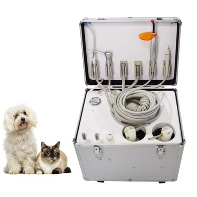 Goede prijs. Mobiele dierenartsentische eenheid Draagbare bagage van aluminiumlegering Vet Dental Suite met stille luchtcompressor 4 en 6 houders online