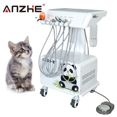 Alles-in-één draagbare veterinaire tandheelkundige unit met luchtcompressor Ultrasone scaler LED-uithardingslichtzuigsysteem Mobiele huisdiertandheelkundige apparatuur voor dierenziekenhuis