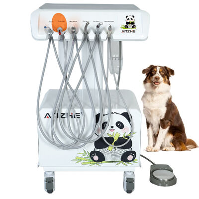 Draagbare veterinaire tandheelkundige eenheid met ingebouwde luchtcompressor Ultrasone Scaler LED Curing Light Suction System Mobiele dieren tandheelkundige apparatuur