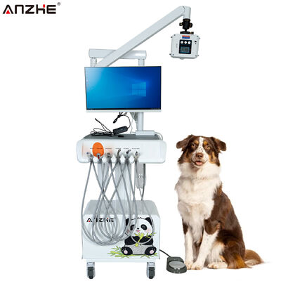 Draagbare veterinaire tandheelkundige eenheid met röntgenmachine Digitale sensor HD Intraorale camera Aanraakscherm Computer en luchtcompressor voor dier tandheelkundige klinieken