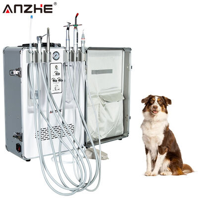 Draagbaar veterinair tandheelkundig systeem Mobiele veterinair tandheelkundige kar met ingebouwde luchtcompressor, scaler, uithardingslamp en zuigkracht voor veld- en mobiele praktijken