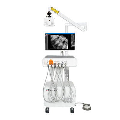 Goede prijs. All-in-one digitale tandheelkundige werkstation met draagbare X-ray HD-camera, intraorale sensor, pc-systeem, mobiele tandheelkundige behandelingseenheid online