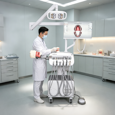 Portable Dental Unit with HD Oral Camera 550W Air Compressor and Simulation Phantom Head for Dental Training