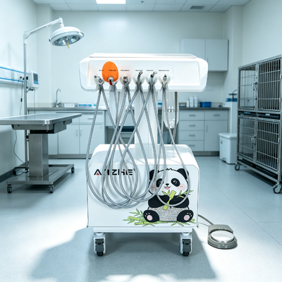Goede prijs. Draagbare Elektrische Veterinaire Tandheelkundige Unit met Air Compressor Mobiele Dier Tandheelkundige Apparatuur met Scaler LED Uithardingslamp & Zuigkracht online